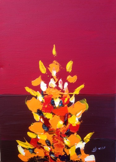 Peinture intitulée "Fleurs de feu" par Jean-Louis Gaillard, Œuvre d'art originale, Acrylique