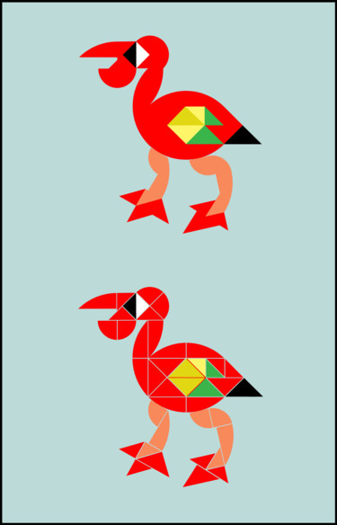 Artes digitais intitulada "Color Bird • Struct…" por Gai Yu, Obras de arte originais, Trabalho Digital 2D