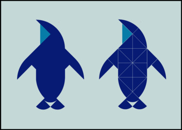 Arte digitale intitolato "Penguin • Structura…" da Gai Yu, Opera d'arte originale, Lavoro digitale 2D