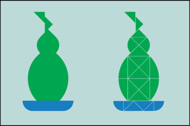 Design mit dem Titel "Gourd and Plate" von Gai Yu, Original-Kunstwerk, Zubehör