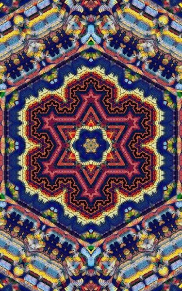 Digital Arts titled "Ancient tile" by Abraham Addy, Original Artwork, Digital Painting