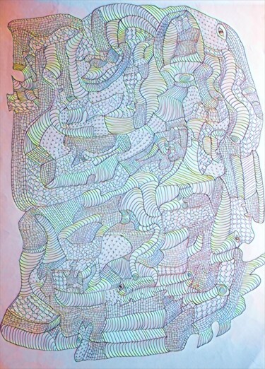Digital Arts titled "Ancient patterns ge…" by Abraham Addy, Original Artwork, Digital Painting