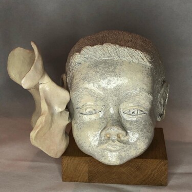Sculpture titled "Le portrait" by Galadriel, Original Artwork, Clay
