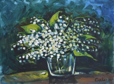 Painting titled "may-lily" by Galina Zulkarniaeva, Original Artwork, Acrylic