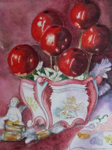 Peinture intitulée "Pommes d'amour" par Jeangal, Œuvre d'art originale