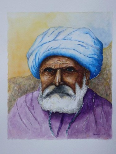 Peinture intitulée "Vieux musulman" par Jeangal, Œuvre d'art originale