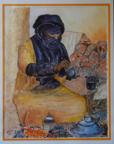 Peinture intitulée "L'heure du thé" par Jeangal, Œuvre d'art originale