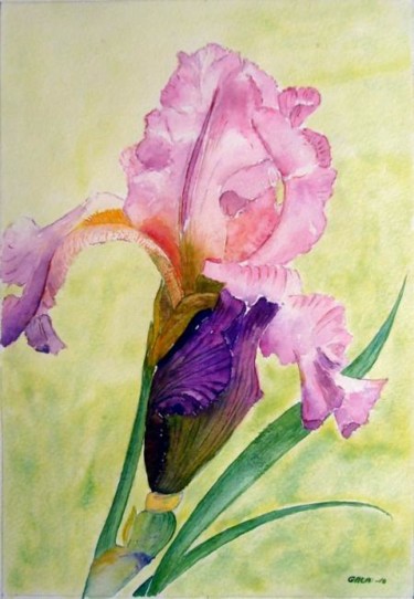 Peinture intitulée "Iris 5" par Jeangal, Œuvre d'art originale