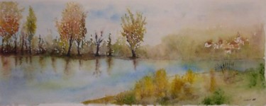 Painting titled "Village d'automne" by Jeangal, Original Artwork