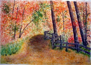 Painting titled "Automne" by Jeangal, Original Artwork