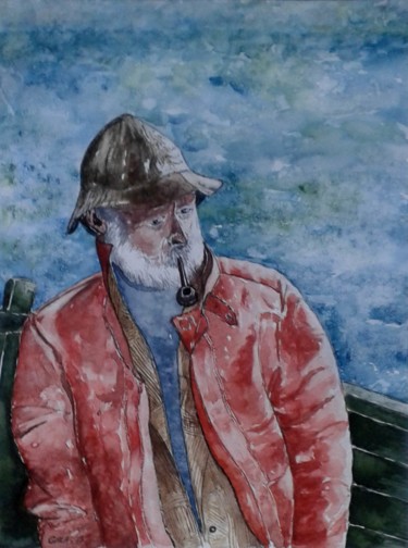 Peinture intitulée "Pêche en mer" par Jeangal, Œuvre d'art originale