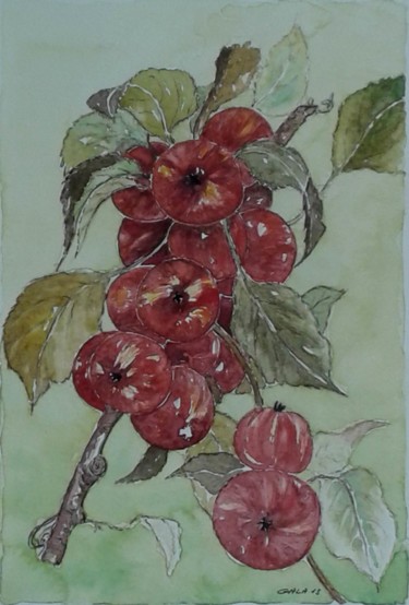 Peinture intitulée "Pommes 3" par Jeangal, Œuvre d'art originale