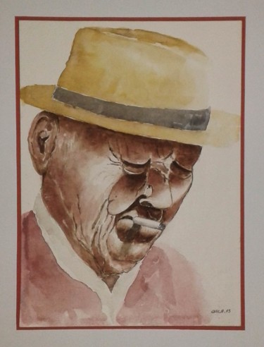 Painting titled "Portrait" by Jeangal, Original Artwork