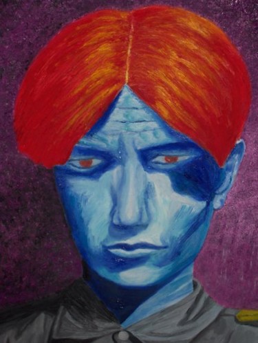 Peinture intitulée "Colère bleue" par Diane Galbaud, Œuvre d'art originale