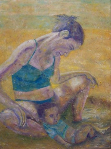 Peinture intitulée "Maternité" par Diane Galbaud, Œuvre d'art originale
