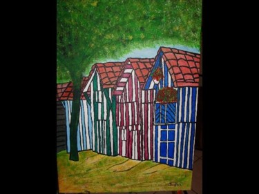 Peinture intitulée "cabanes" par Michel Bouffard, Œuvre d'art originale