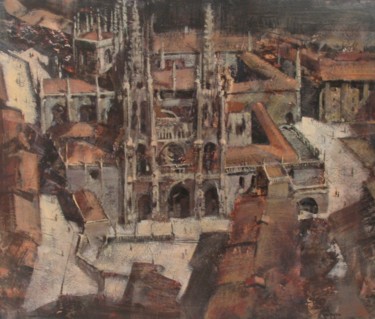 Pittura intitolato "CATEDRAL DE BURGOS" da Michel Menendez, Opera d'arte originale, Olio