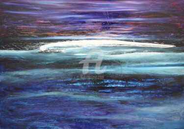 Painting titled "Wave of Hope" by Denisa Kolarova (GaleriaGraphica), Original Artwork, Oil Mounted on Other rigid panel