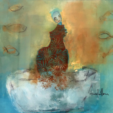 "poissons" başlıklı Tablo Anne Guillon tarafından, Orijinal sanat, Akrilik