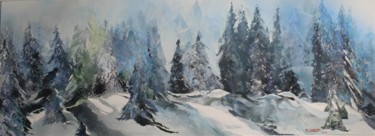 panoramique mars 21 n°1 Collages intitulée "panoramique mars 21…" par Raymond Guibert, Œuvre d'art originale, Collages Monté sur Panneau de bois