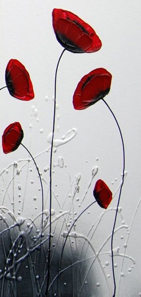 Painting titled "Adieu Poppies" by Zineb Ait Addi, Original Artwork, Oil