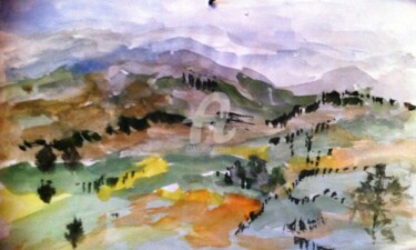 Peinture intitulée "Paysage alpin" par Arlette Flécher, Œuvre d'art originale