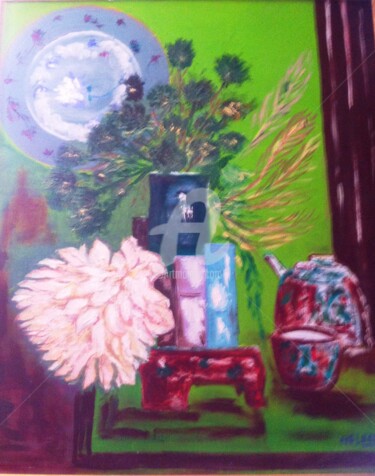 Peinture intitulée "Tea Time" par Arlette Flécher, Œuvre d'art originale, Huile