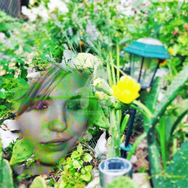 Photographie intitulée "Jeune fille en fleur" par Arlette Flécher, Œuvre d'art originale, Photographie numérique