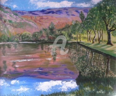 Peinture intitulée "Le lac de Mauléon B…" par Arlette Flécher, Œuvre d'art originale, Huile