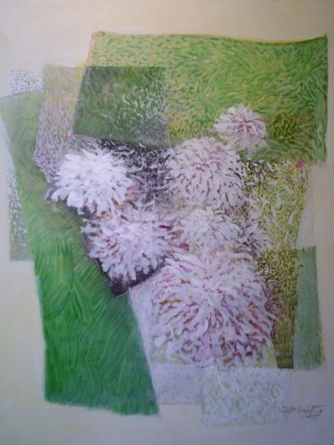 Peinture intitulée "chrysanthèmes" par Guy Billouet, Œuvre d'art originale, Autre