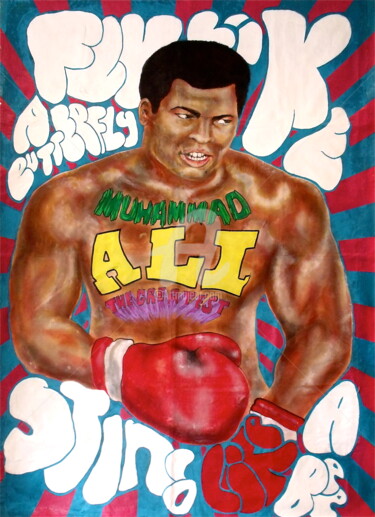 Peinture intitulée "Muhammad Ali" par Charlie Louis, Œuvre d'art originale, Autre