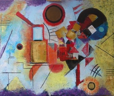 Painting titled "interpretation d'ap…" by Jador, Original Artwork, Oil