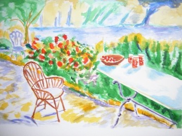 Painting titled "en terrasse" by Jador, Original Artwork