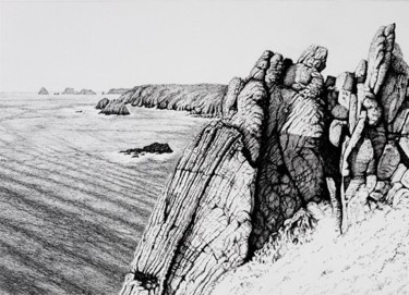 Drawing titled "Pointe de la Tavelle" by Jean Kerinvel, Original Artwork, Other