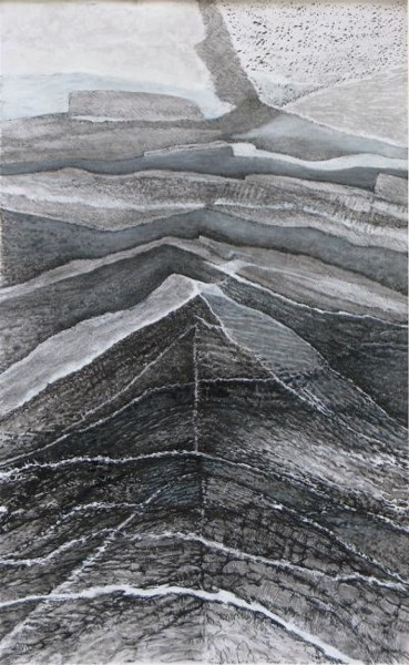 Dessin intitulée "Paysage lamellaire…" par Jean Kerinvel, Œuvre d'art originale, Autre