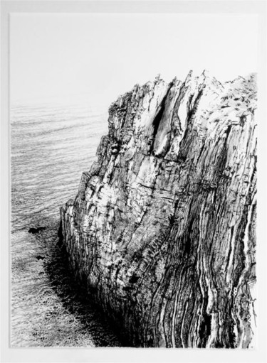 Dessin intitulée "Plis de pierre" par Jean Kerinvel, Œuvre d'art originale, Autre