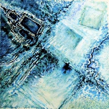 Dessin intitulée "Deux carrés émergen…" par Jean Kerinvel, Œuvre d'art originale, Autre