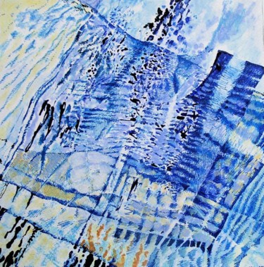 Peinture intitulée "Bleu souple" par Jean Kerinvel, Œuvre d'art originale, Huile