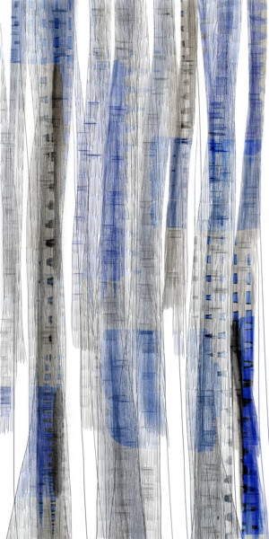 Arte digitale intitolato "Debout les arbres !" da Mhm, Opera d'arte originale, Pittura digitale
