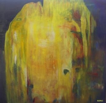 Painting titled "FREE YELLOW" by Chris Roro, Original Artwork, Oil