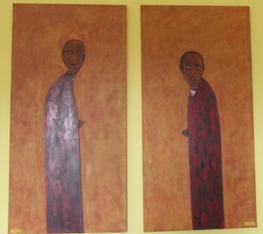 Painting titled "THE TWINS – Diptych…" by Chris Roro, Original Artwork, Oil