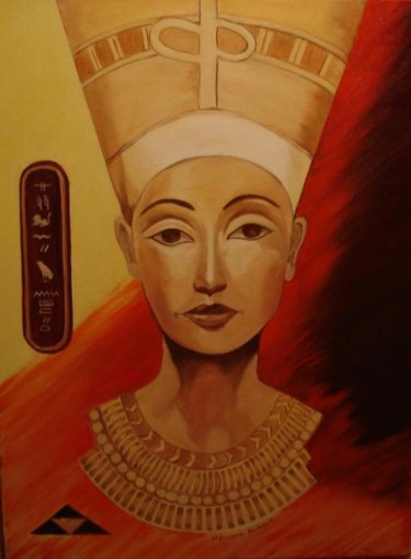 Peinture intitulée "Néfertiti" par Sylviane Schmitt, Œuvre d'art originale