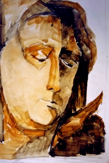 绘画 标题为“Женский портрет” 由Galina Gonharova, 原创艺术品, 水彩