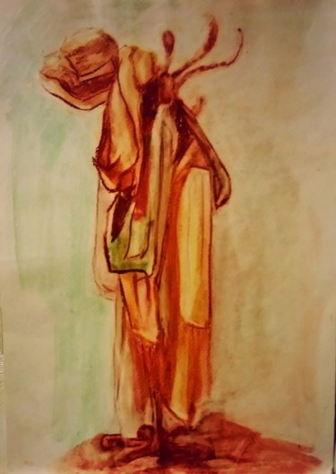 Рисунок под названием "На вешалке 1" - Galina Gonharova, Подлинное произведение искусства, Пастель