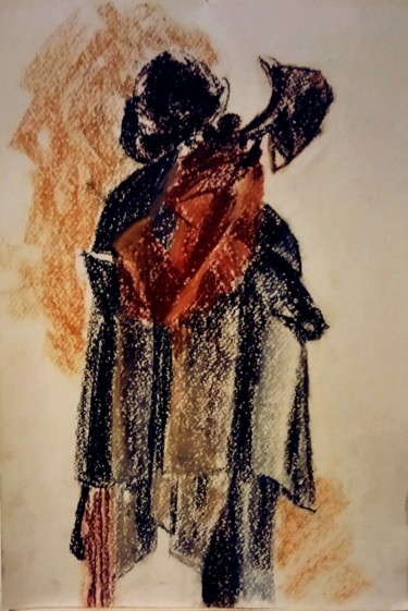Рисунок под названием "На вешалке 2" - Galina Gonharova, Подлинное произведение искусства, Пастель