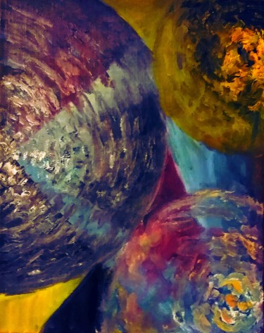 Peinture intitulée "Сферы" par Galina Gonharova, Œuvre d'art originale, Huile