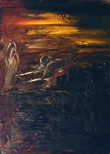 Peinture intitulée "Абстракция а7" par Galina Gonharova, Œuvre d'art originale, Huile