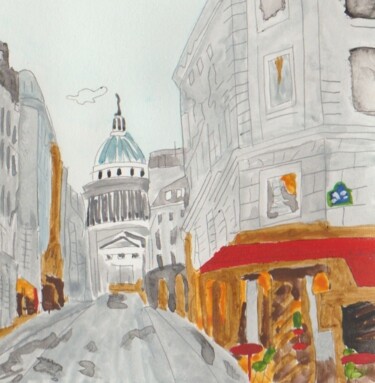 Painting titled "Le Panthéon" by Galia Lettry, Original Artwork, Watercolor
