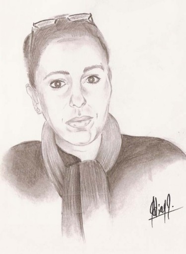 Zeichnungen mit dem Titel "Portrait Sandrine" von Julie Galiay, Original-Kunstwerk