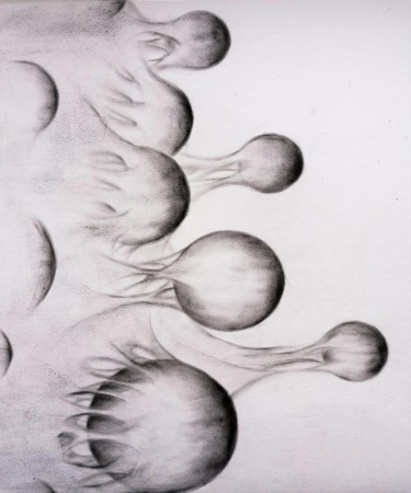 Рисунок под названием "Пробуждение." - Галина Абышева, Подлинное произведение искусства, Древесный уголь